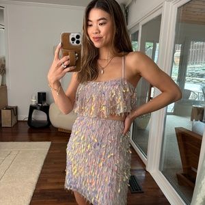 MAJORELLE Mallory Embellished Mini Skirt/Top Set